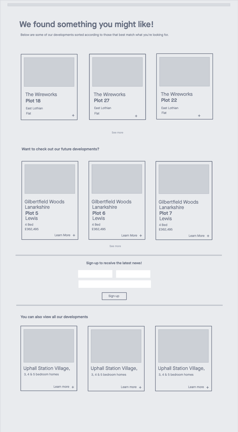 Result Page Wireframe 2