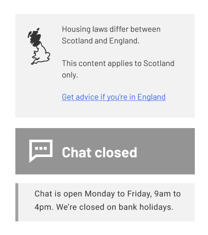 Chat closed button with the message: Chat is open Monday to Friday, 9am to 4pm. We’re closed on bank holidays.